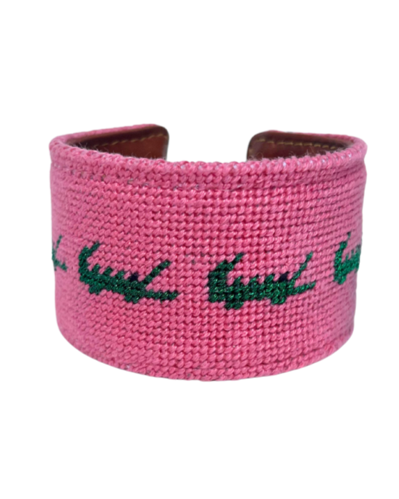 Later Gator Needlepoint Cuff Bracelet