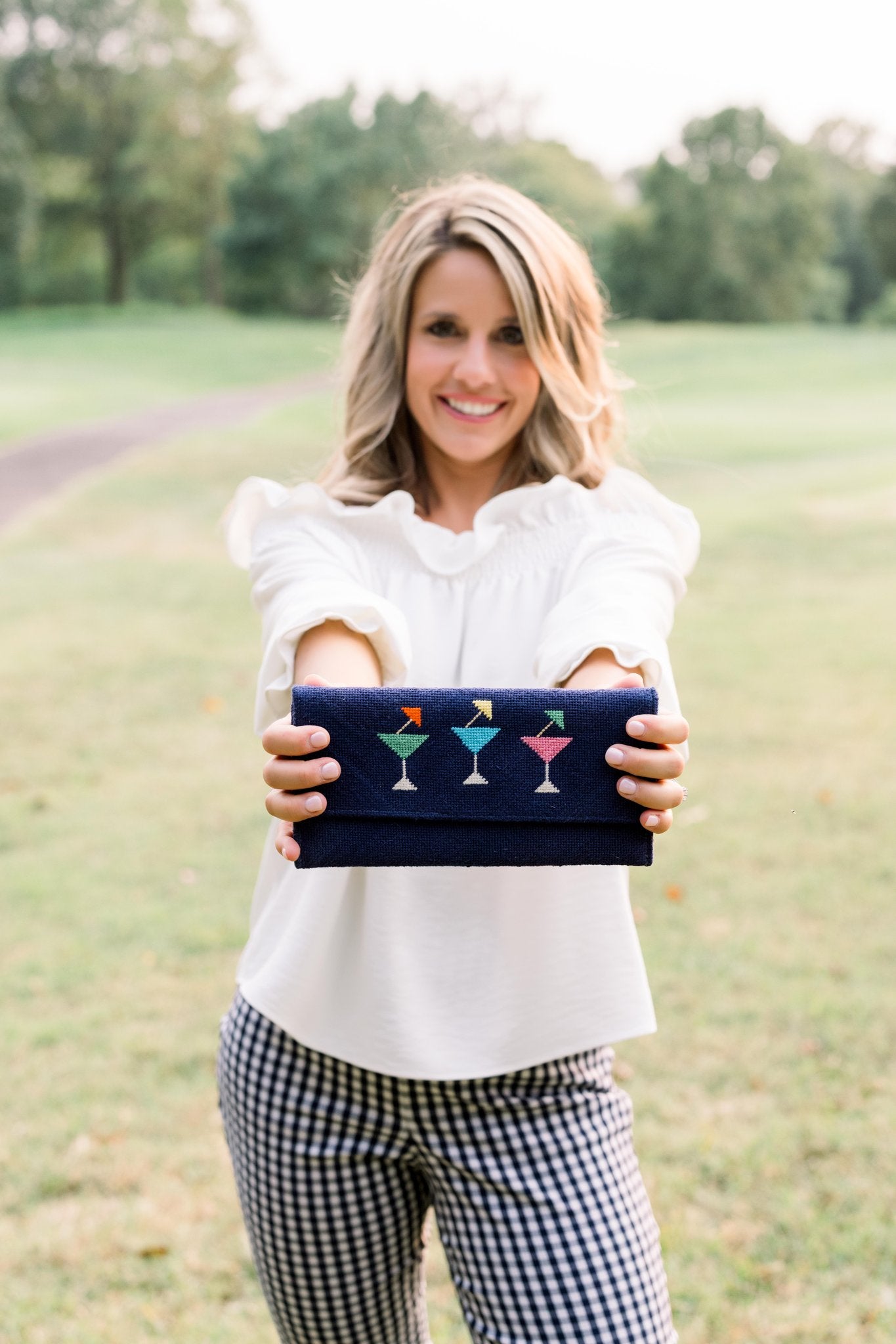 Needlepoint Happy Hour Clutch Bag
