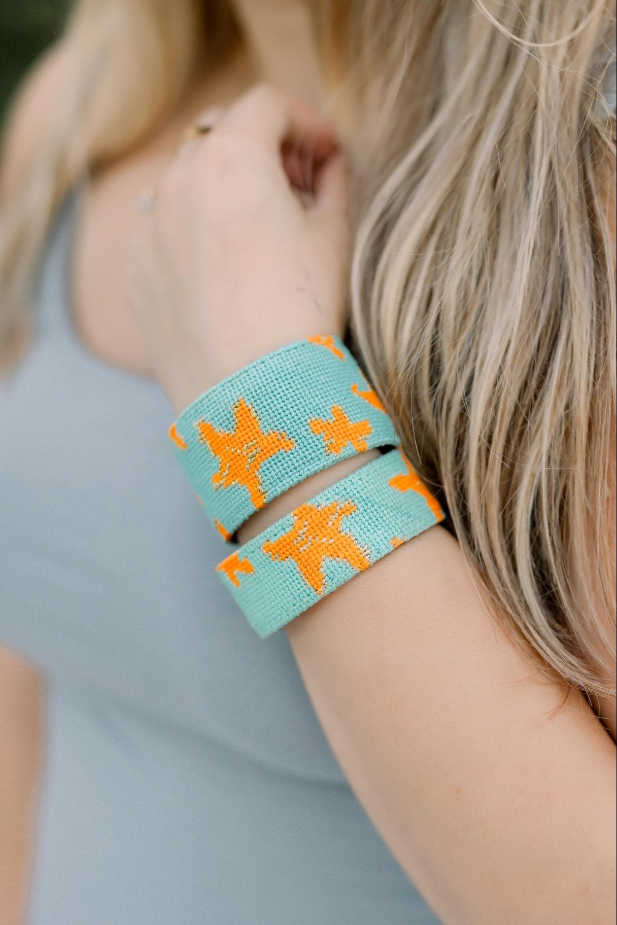 Francesca Joy Starfish Needlepoint Cuff Bracelet