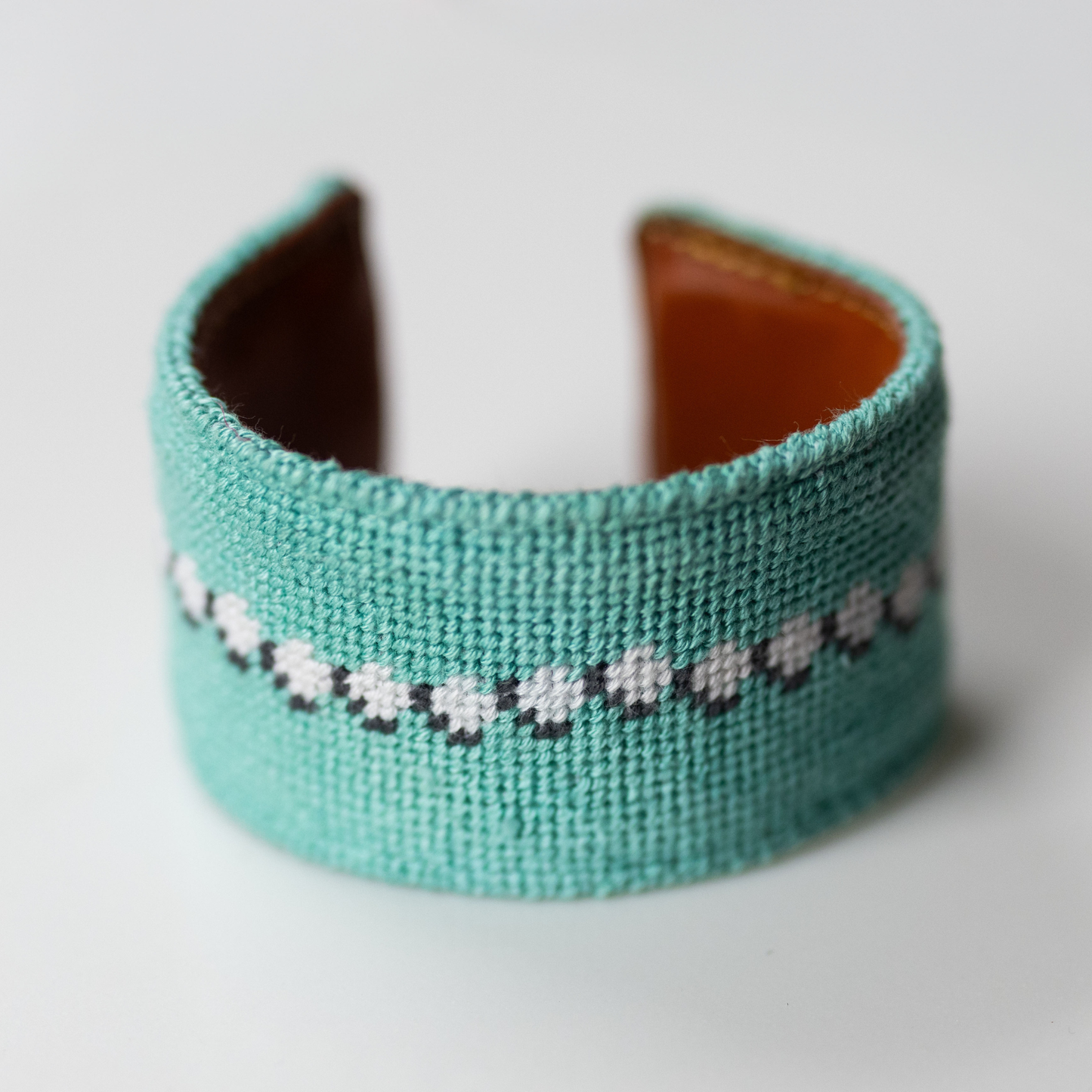 Pearls Needlepoint Cuff Bracelet