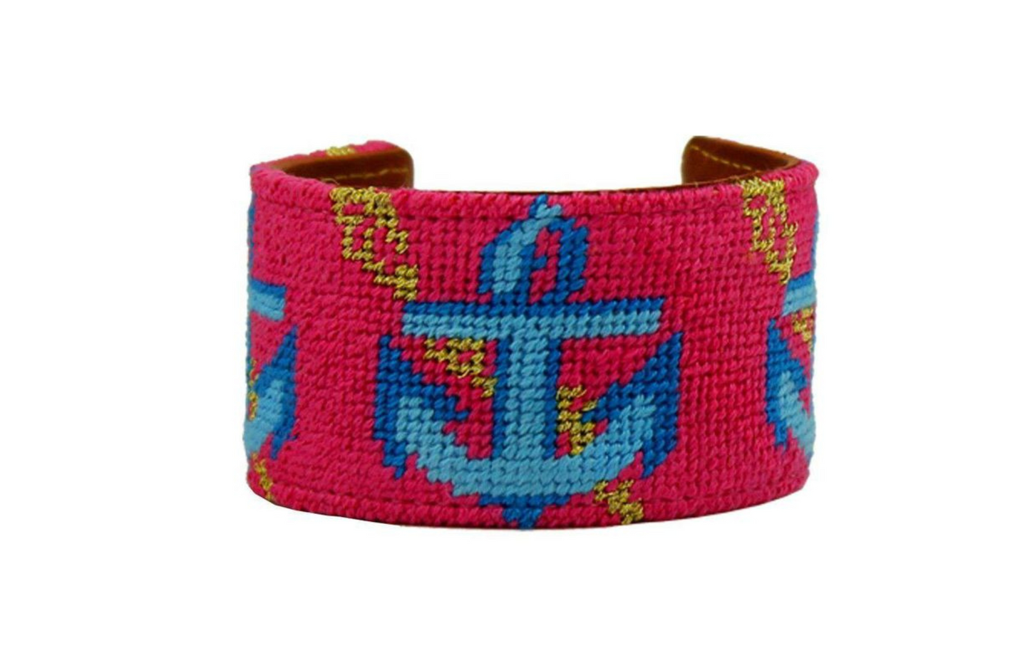 Needlepoint Francesca Joy Anchors Cuff Bracelet
