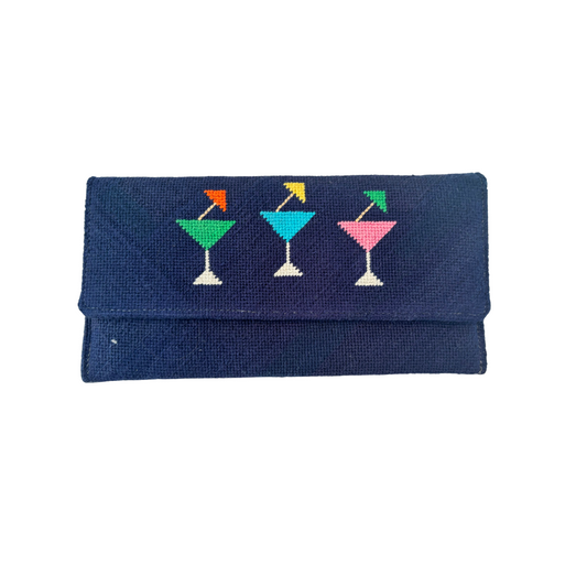 Needlepoint Happy Hour Clutch Bag