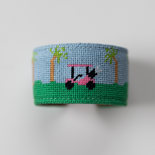 Needlepoint Golf Cuff Bracelet