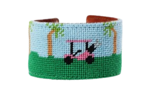 Needlepoint Golf Cuff Bracelet