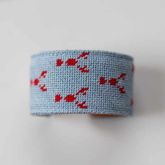 Maine Lobster Needlepoint Cuff Bracelet