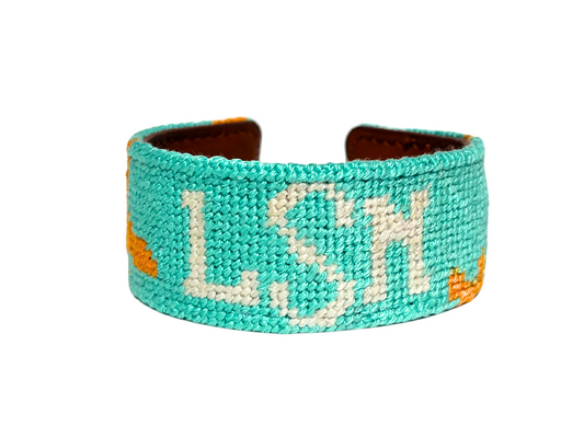 Monogram Needlepoint Cuff Bracelet - Francesca Joy Starfish