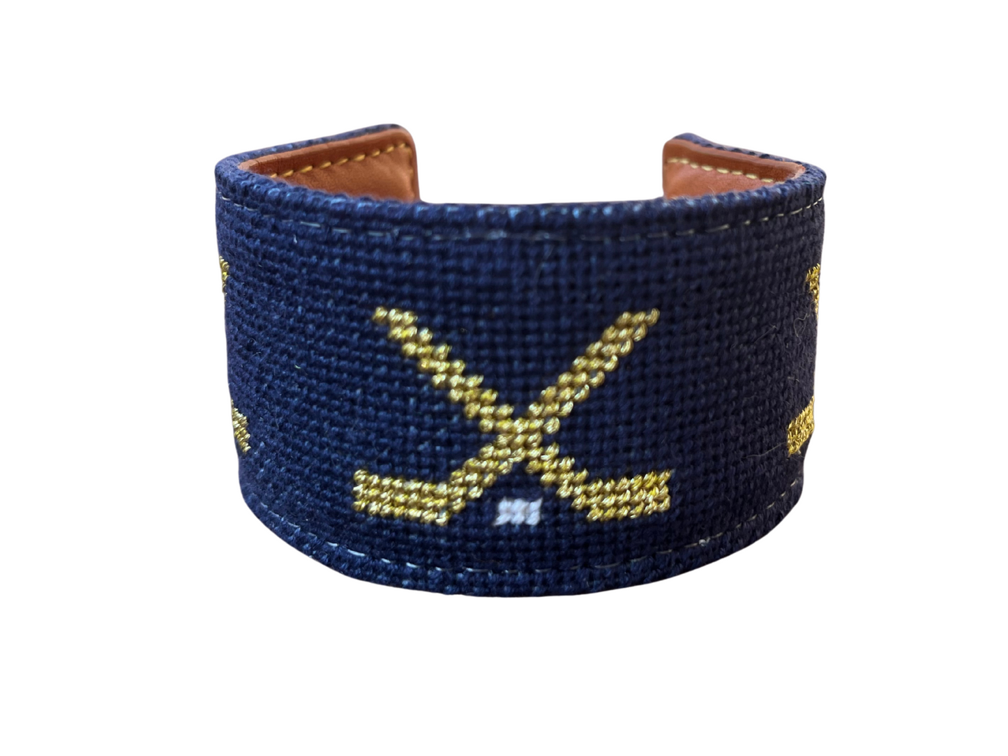 Hockey Needlepoint Cuff Bracelet