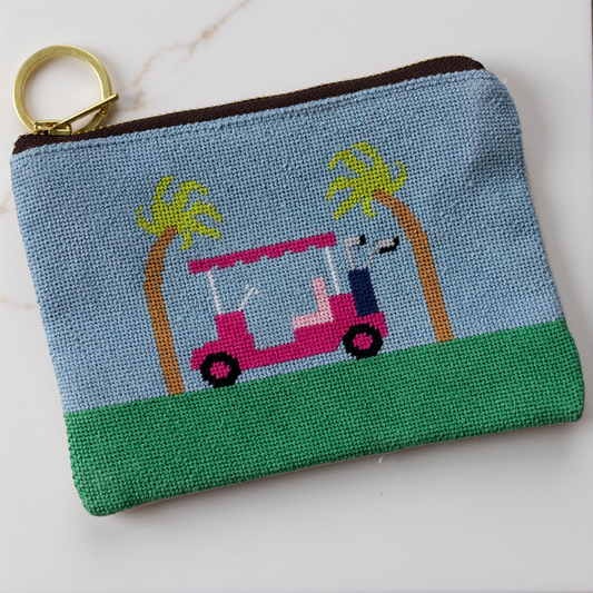 Needlepoint Golf Ball and Tee Bag
