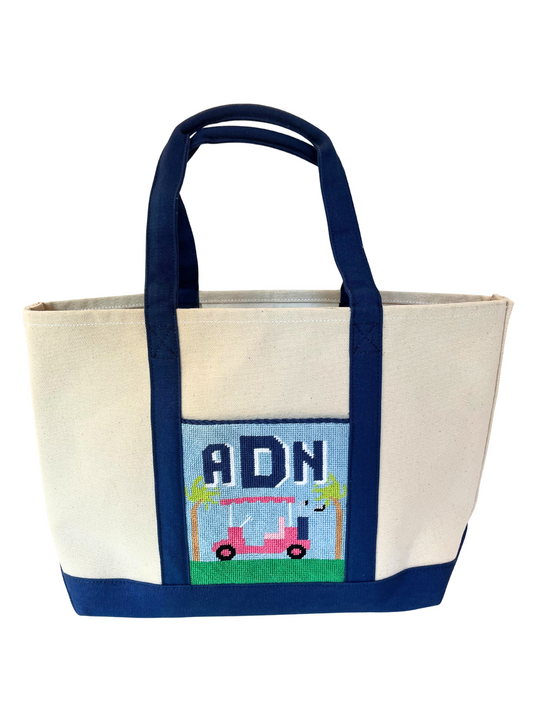 Monogram Golf Needlepoint Tote Bag - made to order!