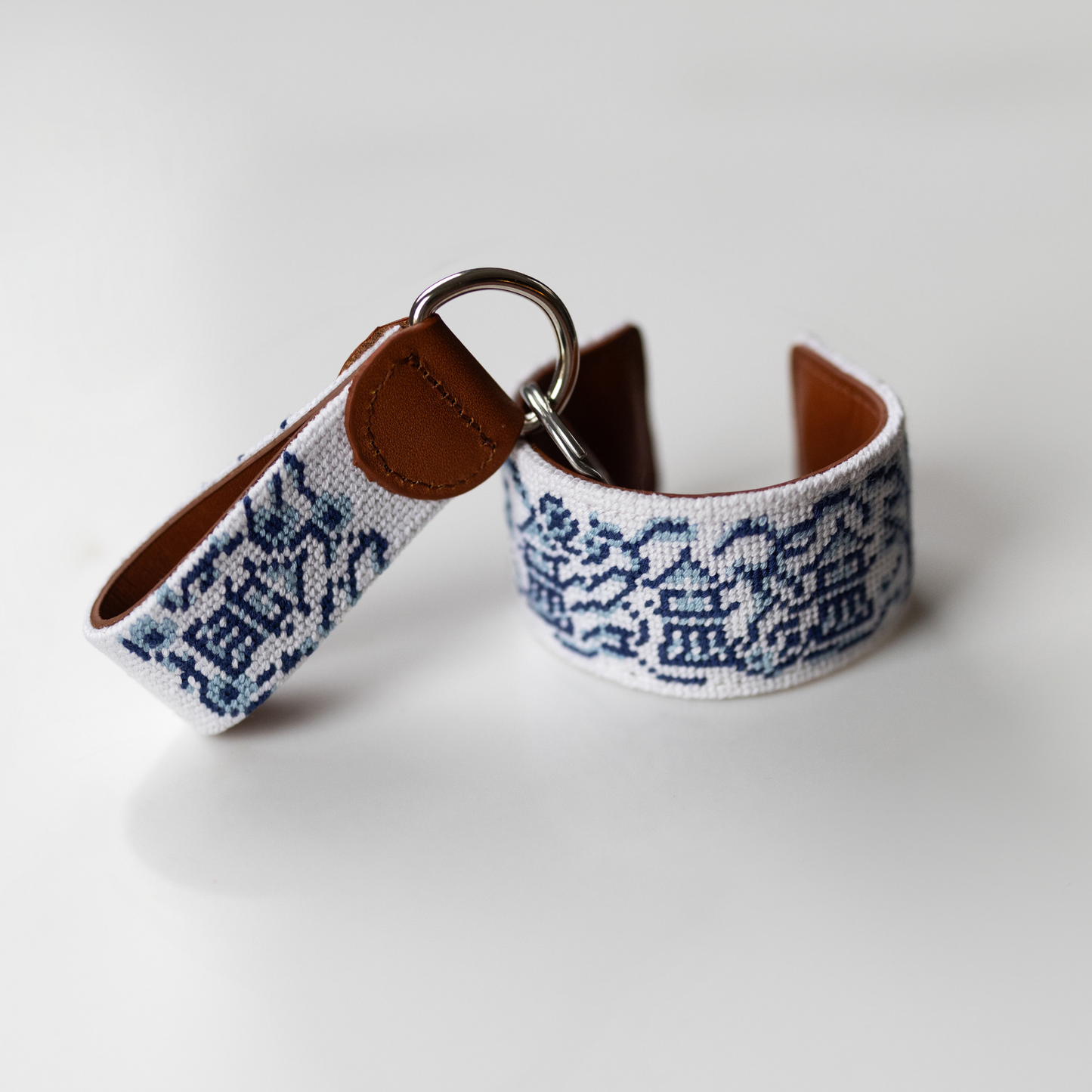 Chinoiserie Needlepoint Key Chain