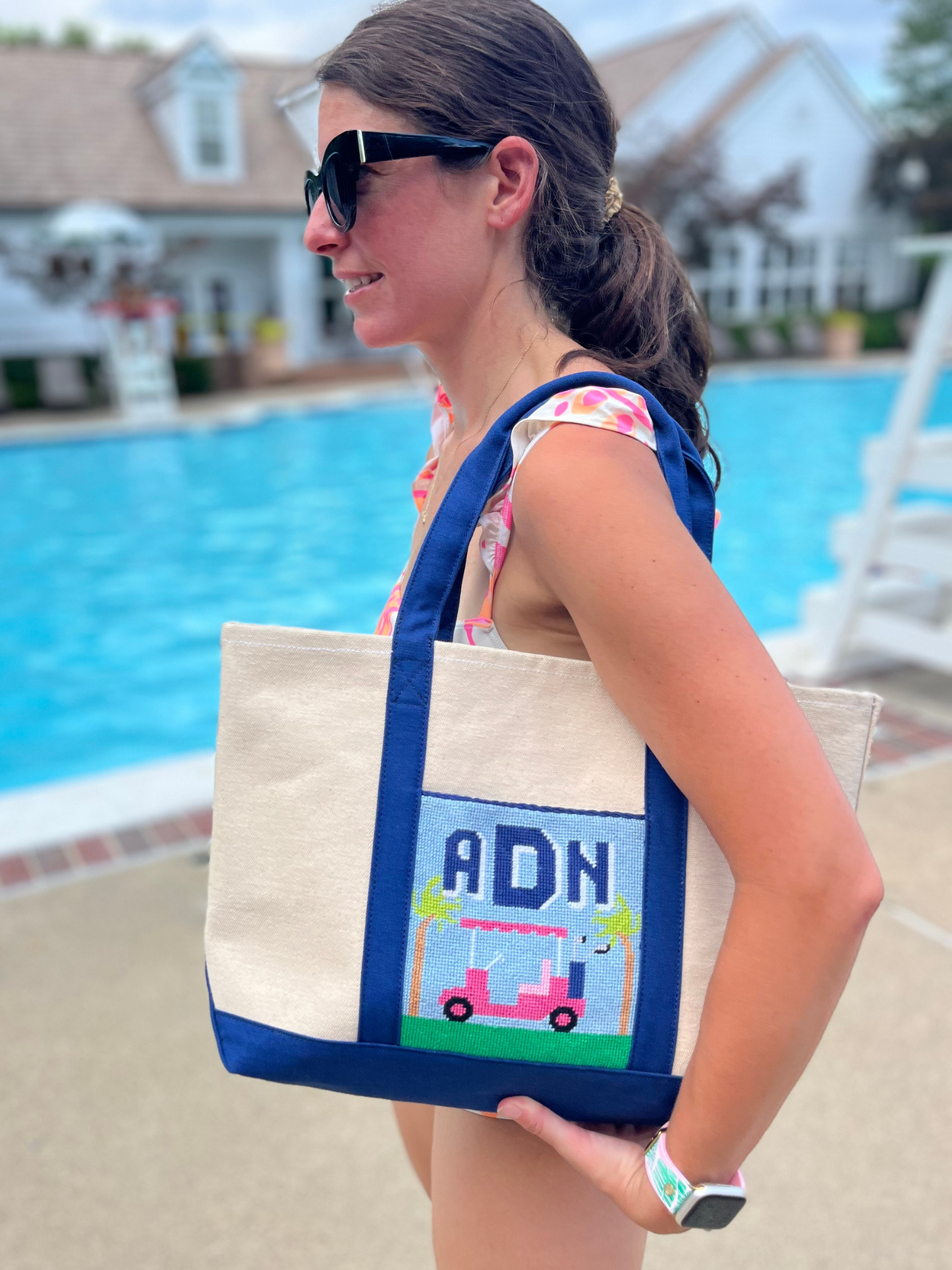 Monogram Golf Needlepoint Tote Bag - made to order!