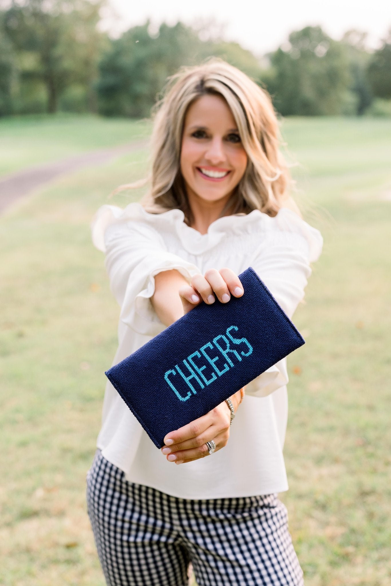 Needlepoint Happy Hour Clutch Bag