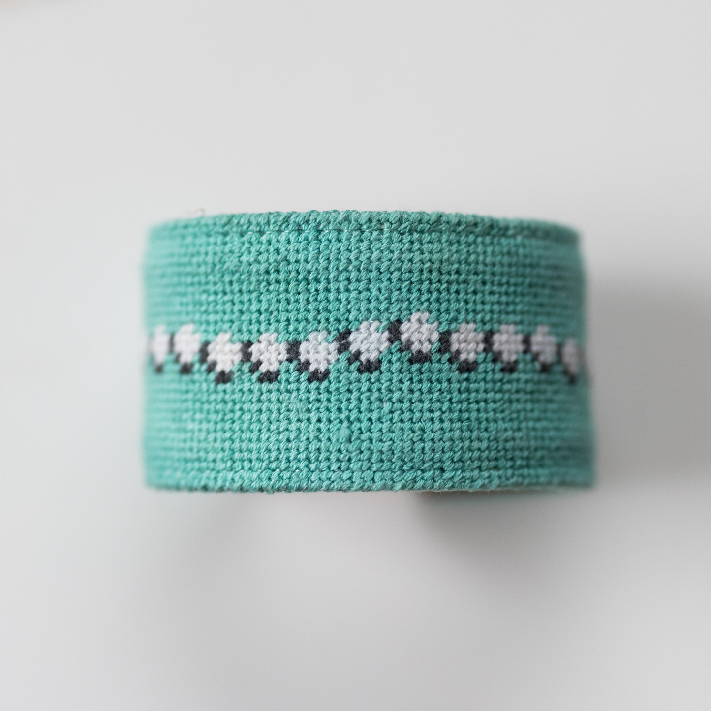Pearls Needlepoint Cuff Bracelet