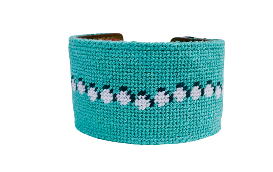 Pearls Needlepoint Cuff Bracelet