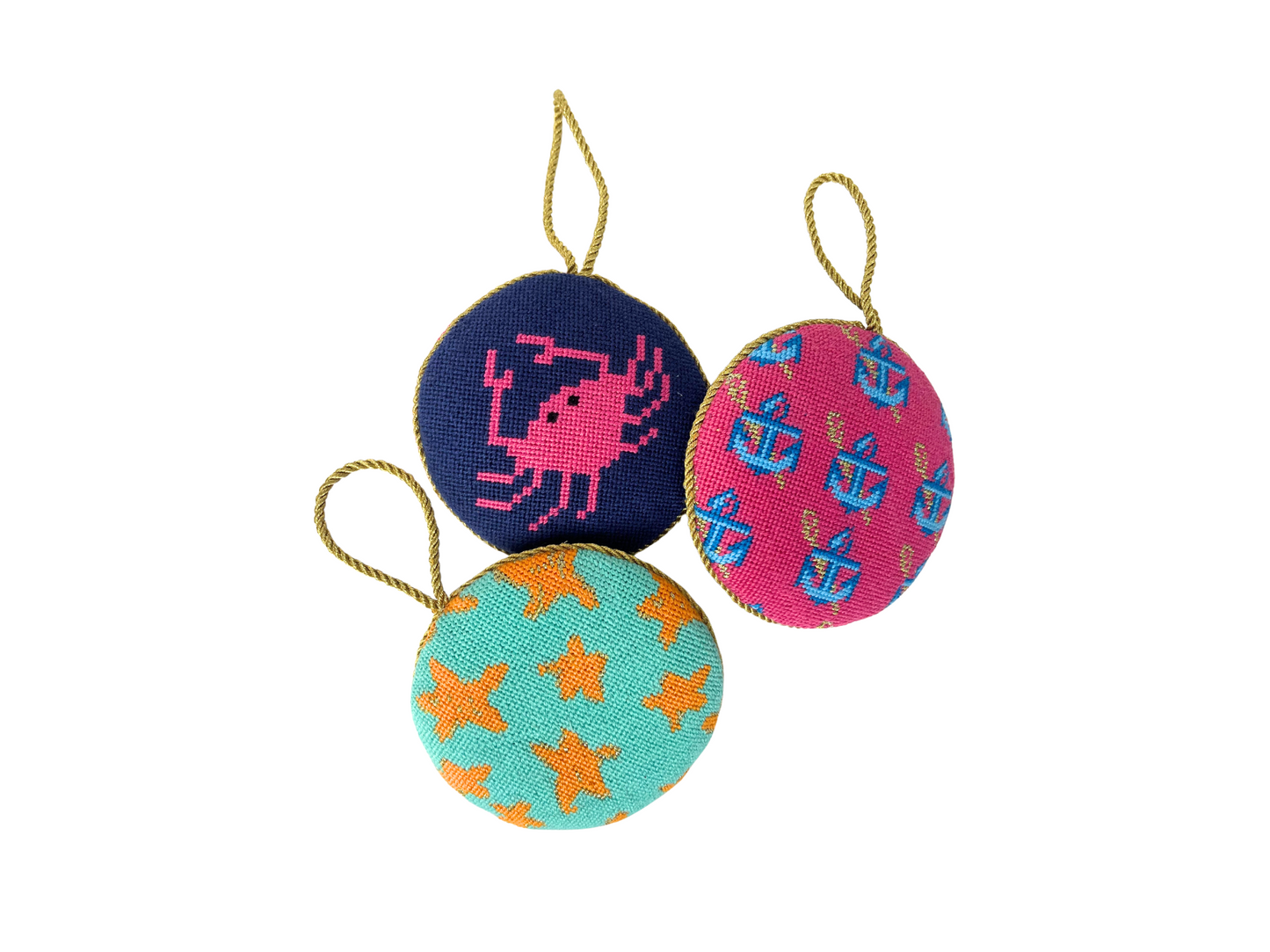 Needlepoint Anchors Ornament