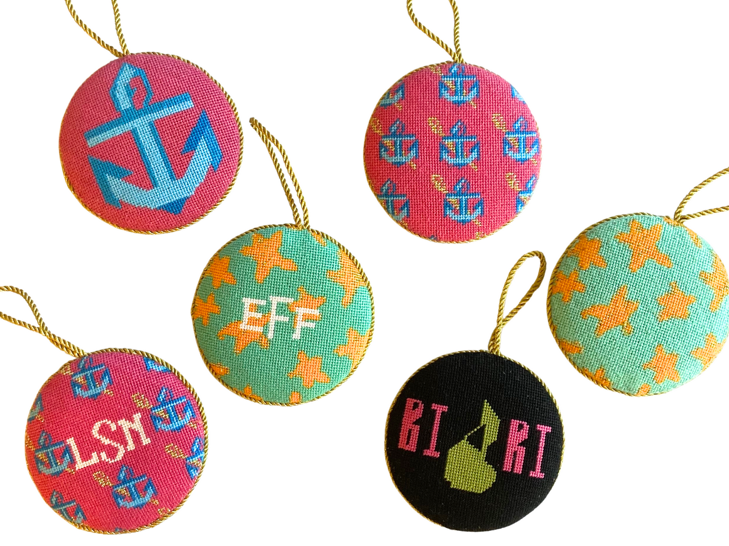Needlepoint Anchors Ornament