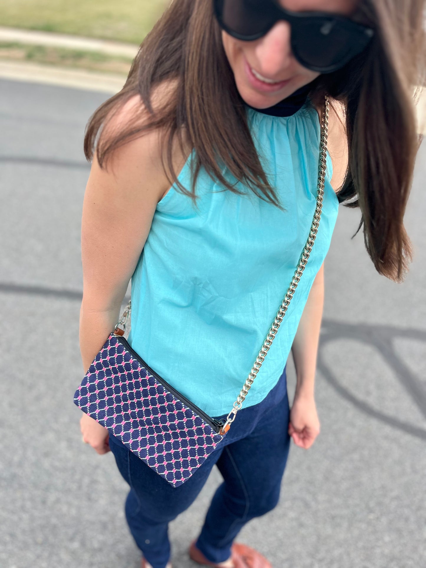 Needlepoint Diamonds Clutch Purse